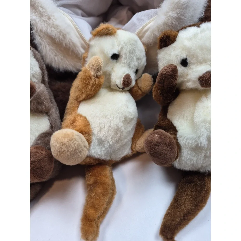 Vintage Sea Otter Plush with 3 Baby Pups Zipper Belly Stuffed Animal‎ Toy 16